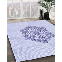 Patterned Lavender Blue Rug, pat2552blu