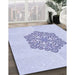 Patterned Lavender Blue Rug in Family Room, pat2552blu