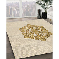 Patterned Peach Beige Rug, pat2552brn