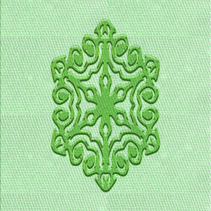 Machine Washable Transitional Mint Green Rug, wshpat2552grn