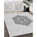 Patterned Platinum Gray Rug in Family Room, pat2552gry