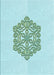 Patterned Medium Turquoise Green Rug, pat2552lblu