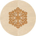 Square Patterned Orange Rug, pat2552org