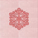 Round Patterned Pastel Red Pink Rug, pat2552rd