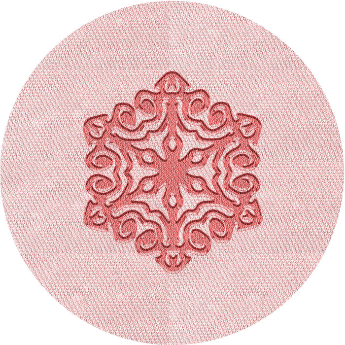 Square Patterned Pastel Red Pink Rug, pat2552rd