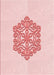 Patterned Pastel Red Pink Rug, pat2552rd