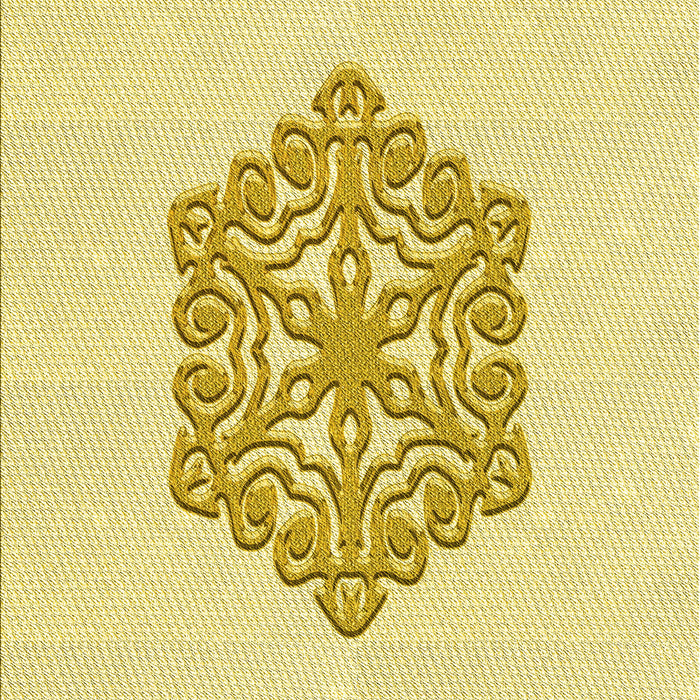 Patterned Yellow Rug, pat2552yw