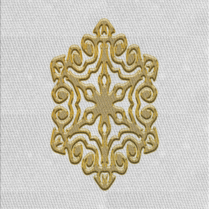 Patterned Pearl White Beige Novelty Rug, pat2552