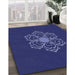 Patterned Denim Dark Blue Rug in Family Room, pat2553blu