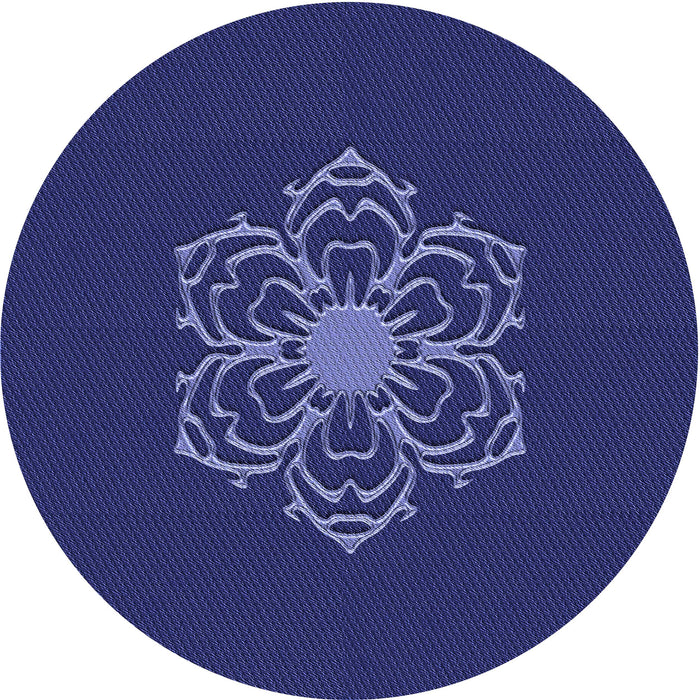 Square Patterned Denim Dark Blue Rug, pat2553blu