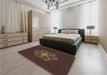 Patterned Sienna Brown Rug in a Bedroom, pat2553brn