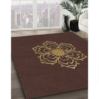 Patterned Sienna Brown Rug, pat2553brn