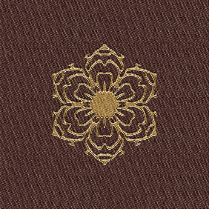 Round Patterned Sienna Brown Rug, pat2553brn