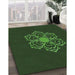 Machine Washable Transitional Dark Forest Green Rug in a Family Room, wshpat2553grn