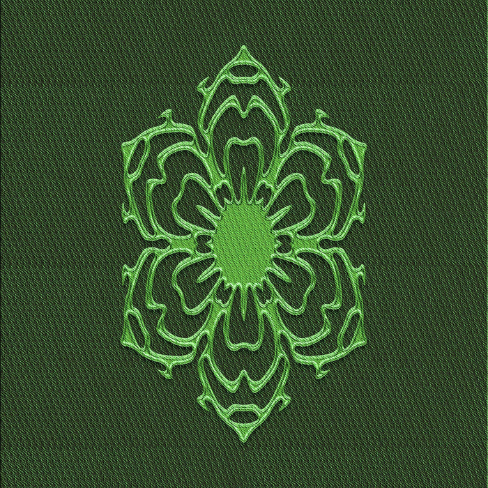 Patterned Dark Forest Green Rug, pat2553grn