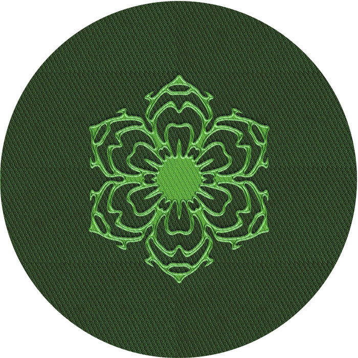 Square Patterned Dark Forest Green Rug, pat2553grn