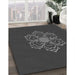 Patterned Charcoal Black Rug in Family Room, pat2553gry