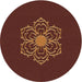 Square Patterned Mahogany Brown Rug, pat2553org