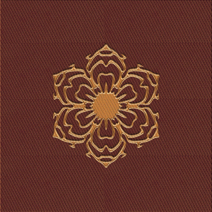 Round Patterned Mahogany Brown Rug, pat2553org