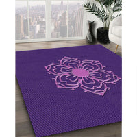 Patterned Blue Violet Purple Rug, pat2553pur