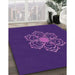 Patterned Blue Violet Purple Rug in Family Room, pat2553pur