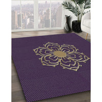 Patterned French Lilac Purple Novelty Rug, pat2553