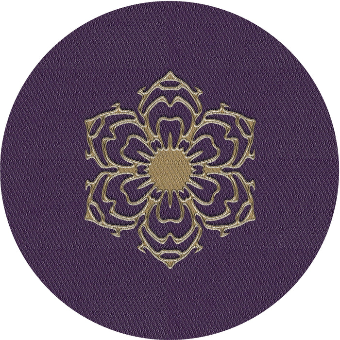 Sideview of Patterned French Lilac Purple Novelty Rug, pat2553