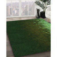 Patterned Black Rug, pat2554grn
