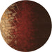 Square Patterned Mahogany Brown Rug, pat2554org
