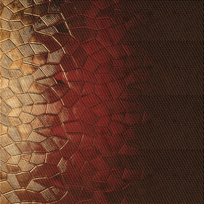 Round Patterned Mahogany Brown Rug, pat2554org