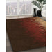 Machine Washable Transitional Mahogany Brown Rug in a Family Room, wshpat2554org