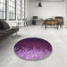Round Patterned Purple Violet Purple Rug in a Office, pat2554pur