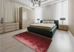 Patterned Maroon Red Rug in a Bedroom, pat2554rd