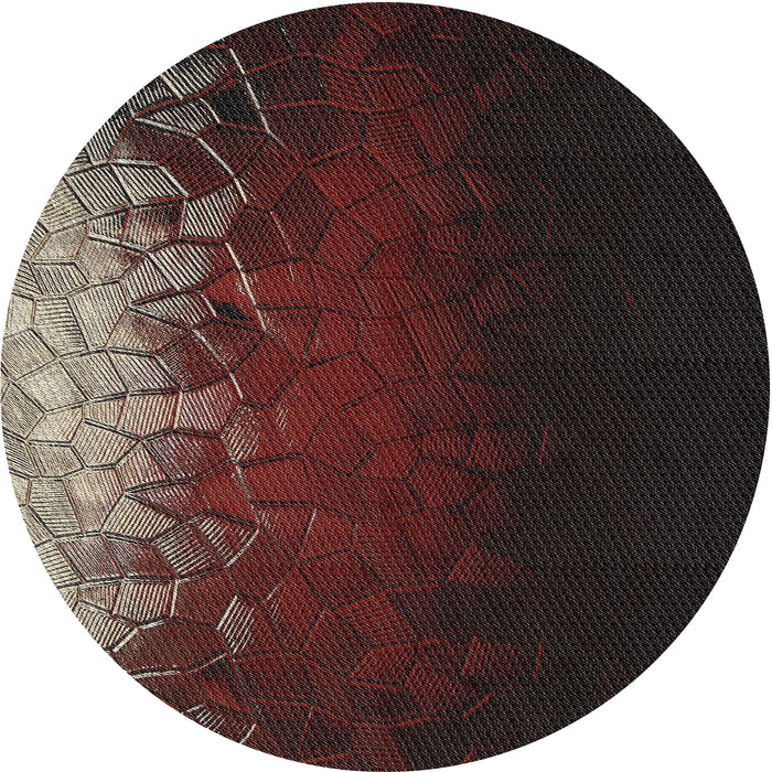 Sideview of Patterned Black Brown Novelty Rug, pat2554