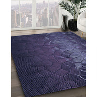 Patterned Night Blue Rug, pat2555blu