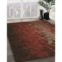 Patterned Red Rug, pat2555brn