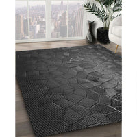 Patterned Charcoal Black Rug, pat2555gry
