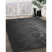 Patterned Charcoal Black Rug in Family Room, pat2555gry