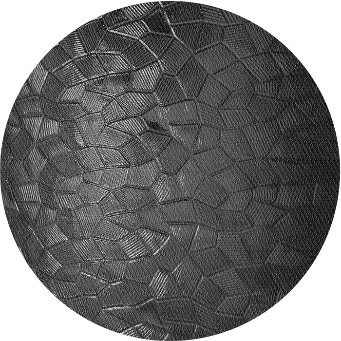 Square Patterned Charcoal Black Rug, pat2555gry