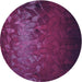 Square Patterned Pink Plum Purple Rug, pat2555pur