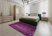 Patterned Pink Plum Purple Rug in a Bedroom, pat2555pur