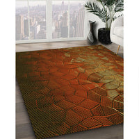 Patterned Mahogany Brown Rug, pat2555yw