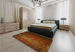 Patterned Mahogany Brown Rug in a Bedroom, pat2555yw