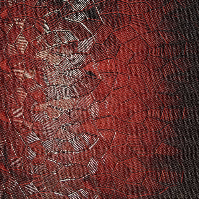 Square Patterned Cherry Red Novelty Rug, pat2555