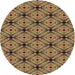 Square Patterned Golden Gold Rug, pat2556brn