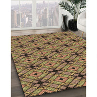 Patterned Golden Gold Rug, pat2556brn