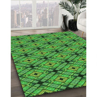 Patterned Green Rug, pat2556grn