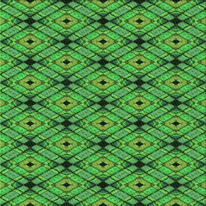 Round Patterned Green Rug, pat2556grn