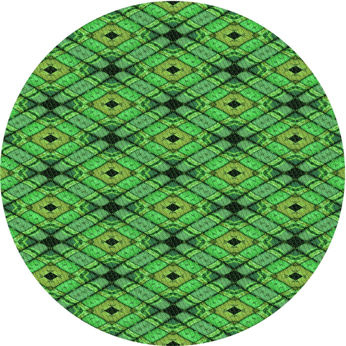 Square Patterned Green Rug, pat2556grn