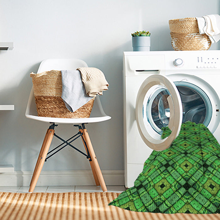 Machine Washable Transitional Green Rug in a Washing Machine, wshpat2556grn
